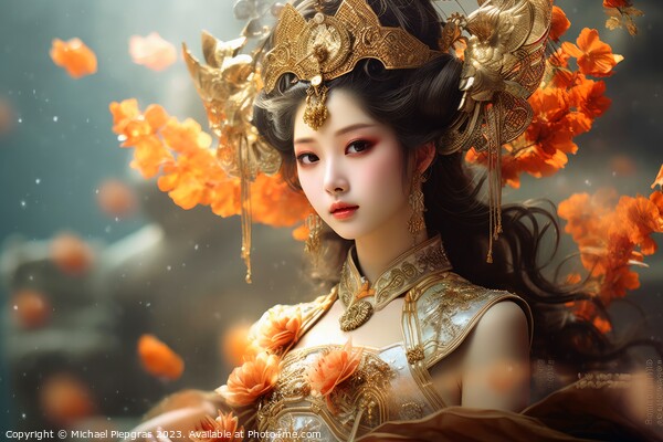 A traditional China girl portrait created with generative AI tec Picture Board by Michael Piepgras