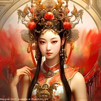 Buy canvas prints of A traditional China girl portrait created with generative AI tec by Michael Piepgras