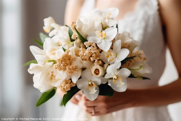 Close up of a bridal bouquet in the hands of a bride created wit Picture Board by Michael Piepgras
