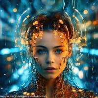 Buy canvas prints of Science fiction portrait of a woman created with generative AI t by Michael Piepgras
