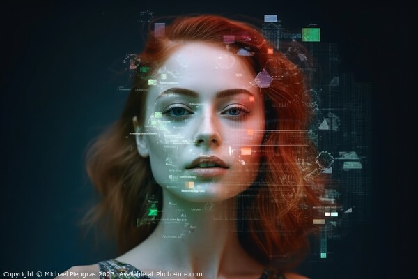Stunning portrait of a futuristic womans face created with gener Picture Board by Michael Piepgras