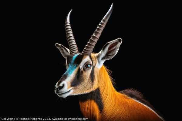 A close up portrait of mesmerizing gazelle photography created w Picture Board by Michael Piepgras