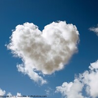 Buy canvas prints of A cloud in heart shape created with generative AI technology. by Michael Piepgras