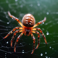 Buy canvas prints of A european spider in a web created with generative AI technology by Michael Piepgras
