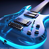 Buy canvas prints of A futuristic guitar in a cool design created with generative AI  by Michael Piepgras