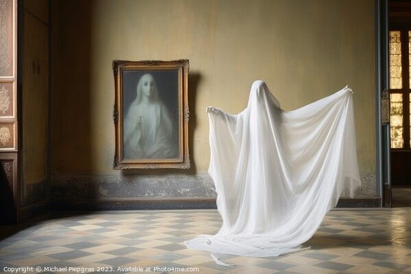 A ghost in an old room created with generative AI technology. Picture Board by Michael Piepgras