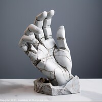 Buy canvas prints of A sculpture of a broken human hand created with generative AI te by Michael Piepgras