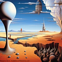 Buy canvas prints of A surreal artwork of humans and landscapes created with generati by Michael Piepgras