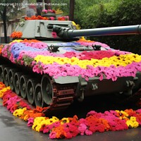 Buy canvas prints of A tank on which many colourful flowers grow created with generat by Michael Piepgras