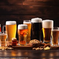 Buy canvas prints of A concept of fresh beer in warm light created with generative AI by Michael Piepgras