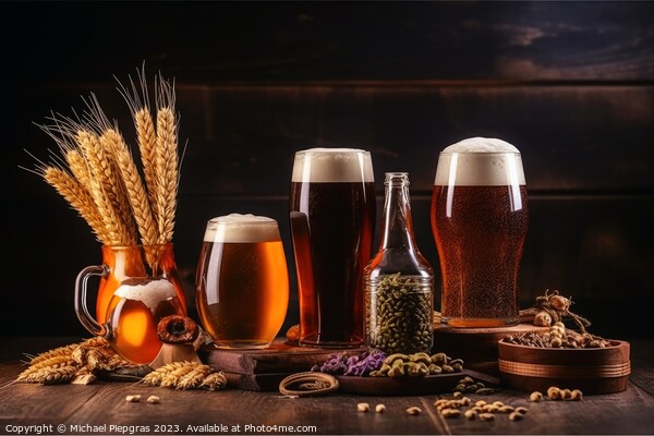 A concept of fresh beer in warm light created with generative AI Picture Board by Michael Piepgras