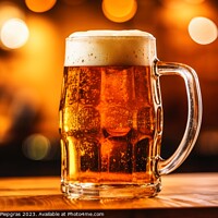 Buy canvas prints of A concept of fresh beer in warm light created with generative AI by Michael Piepgras