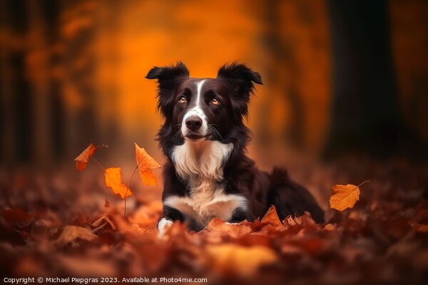 Portrait of a cute border collie dog created with generative AI  Picture Board by Michael Piepgras
