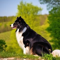 Buy canvas prints of Portrait of a cute border collie dog created with generative AI  by Michael Piepgras