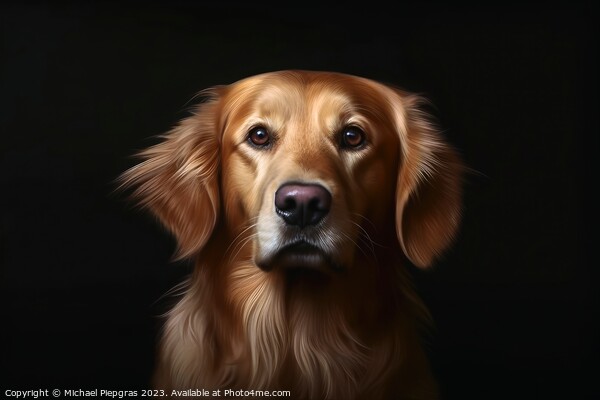 Portrait of a cute golden retriever dog created with generative  Picture Board by Michael Piepgras