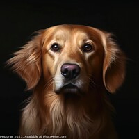 Buy canvas prints of Portrait of a cute golden retriever dog created with generative  by Michael Piepgras