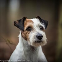Buy canvas prints of Portrait of a cute Jack Russel terrier do created with generativ by Michael Piepgras
