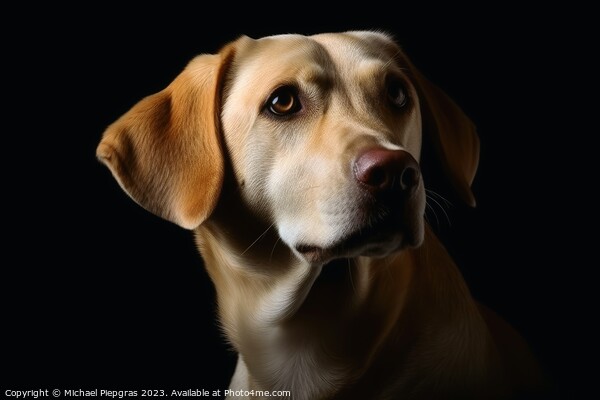 Portrait of a cute labrador dog created with generative AI techn Picture Board by Michael Piepgras
