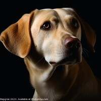 Buy canvas prints of Portrait of a cute labrador dog created with generative AI techn by Michael Piepgras