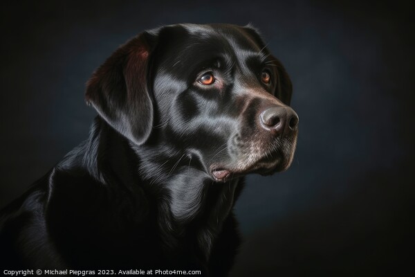Portrait of a cute labrador dog created with generative AI techn Picture Board by Michael Piepgras