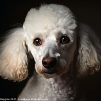 Buy canvas prints of Portrait of a cute poodle dog created with generative AI technol by Michael Piepgras