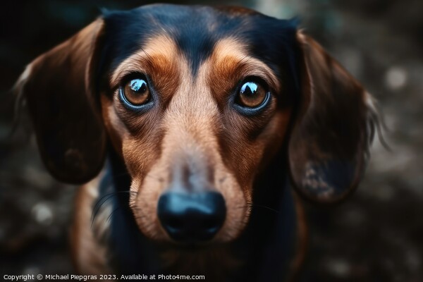 Portrait of a cute sausage dog with brown eyes created with gene Picture Board by Michael Piepgras