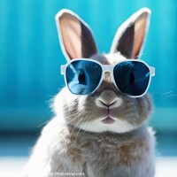 Buy canvas prints of Rabbit with sunglasses created with generative AI technology. by Michael Piepgras