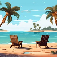 Buy canvas prints of Relaxing at a tropical beach created with generative AI technolo by Michael Piepgras