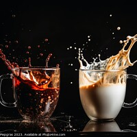 Buy canvas prints of Splashing Coffee and Milk created with generative AI technology. by Michael Piepgras