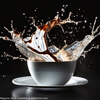 Buy canvas prints of Splashing Coffee and Milk created with generative AI technology. by Michael Piepgras