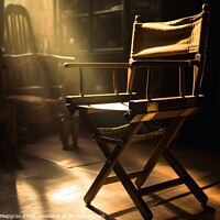 Buy canvas prints of The Chair of a filming director in a ray of light created with g by Michael Piepgras