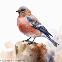 Buy canvas prints of Watercolor linnet on a white background created with generative  by Michael Piepgras