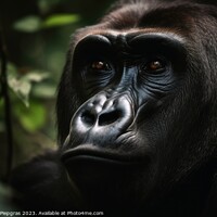 Buy canvas prints of A portrait of a big male gorilla in the jungle created with gene by Michael Piepgras