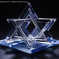 Buy canvas prints of An impossible geometric puzzle made of glass created with genera by Michael Piepgras