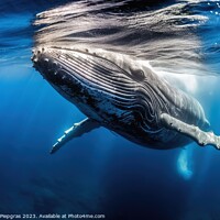 Buy canvas prints of Diving with humpback whales created with generative AI technolog by Michael Piepgras