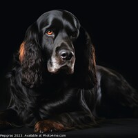 Buy canvas prints of Portrait of a cute english cocker spaniel dog created with gener by Michael Piepgras