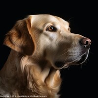 Buy canvas prints of Portrait of a cute golden retriever dog created with generative  by Michael Piepgras