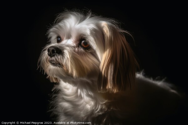 Portrait of a cute Malteser dog created with generative AI techn Picture Board by Michael Piepgras