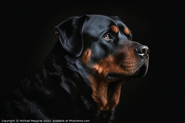 Portrait of a cute Rottweiler dog created with generative AI tec Picture Board by Michael Piepgras