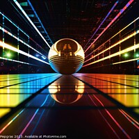 Buy canvas prints of Nightlife disco ball concept created with generative AI technolo by Michael Piepgras
