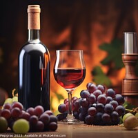 Buy canvas prints of Wine concept of tasty wine in glasses and bottles created with g by Michael Piepgras