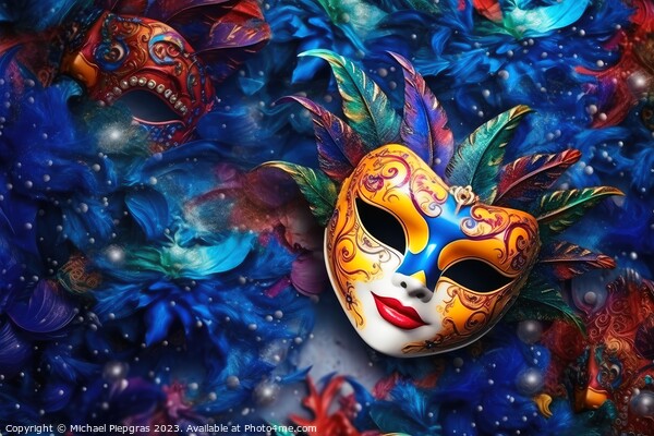 A background with a carnival mask created with generative AI tec Picture Board by Michael Piepgras