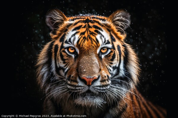 A close up portrait of mesmerizing tiger photography created wit Picture Board by Michael Piepgras