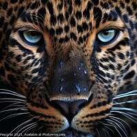 Buy canvas prints of A close up portrait of mesmerizing leopard photography created w by Michael Piepgras
