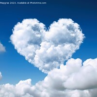 Buy canvas prints of A cloud in heart shape created with generative AI technology. by Michael Piepgras
