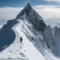 Buy canvas prints of A single climber on the way to the summit created with generativ by Michael Piepgras