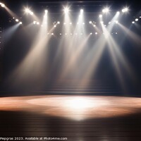 Buy canvas prints of A stage with spotlight created with generative AI technology. by Michael Piepgras