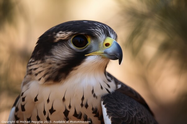 A wild falcon in a close up view created with generative AI tech Picture Board by Michael Piepgras