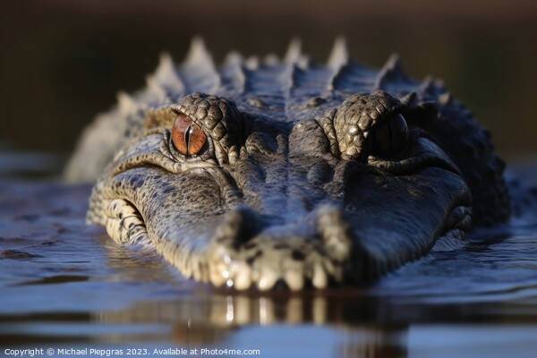 Close up of a crocodile hunting its prey created with generative Picture Board by Michael Piepgras