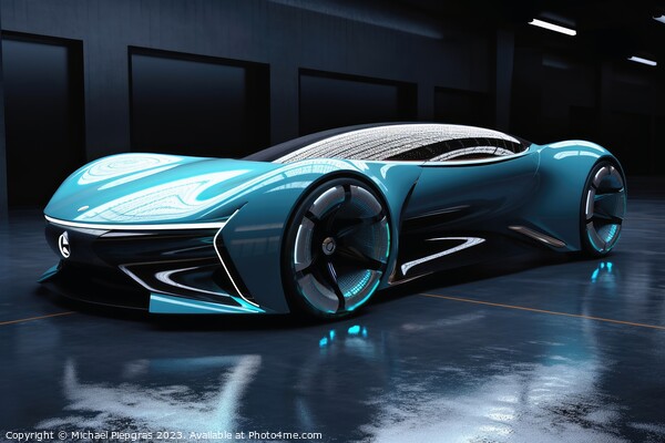 Futuristic luxury sports car created with generative AI technolo Picture Board by Michael Piepgras